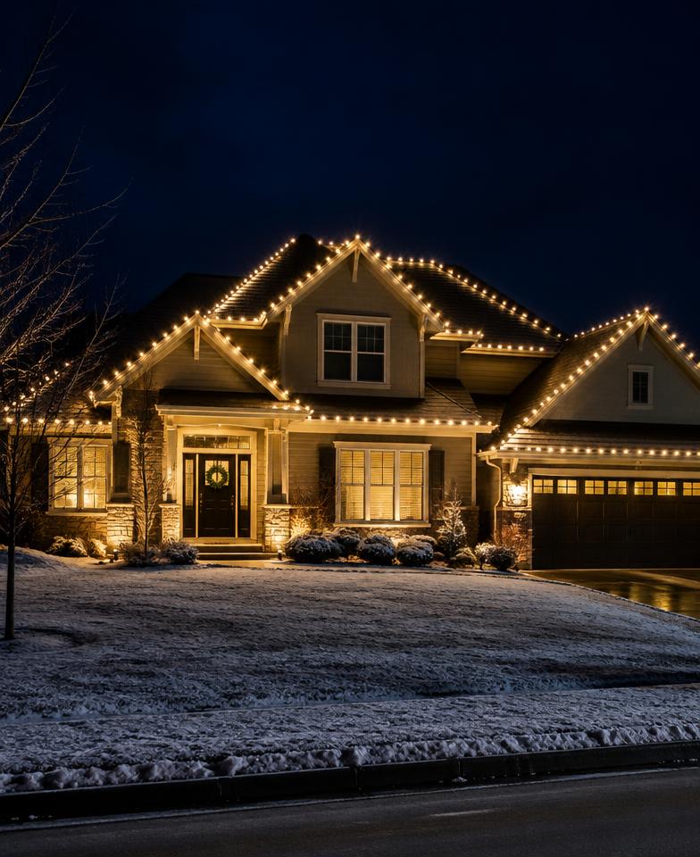 Omaha home professionally lit for Christmas